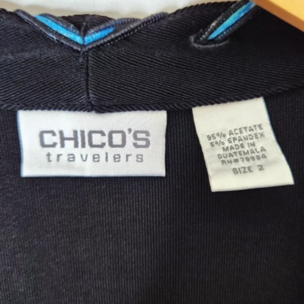 Chico's Travelers Slinky Open Front Cardigan Sweater Women's Size Large 12 Black